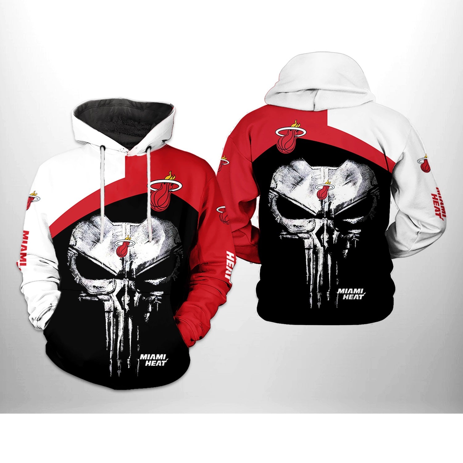 Miami Heat Skull Punisher Hoodie